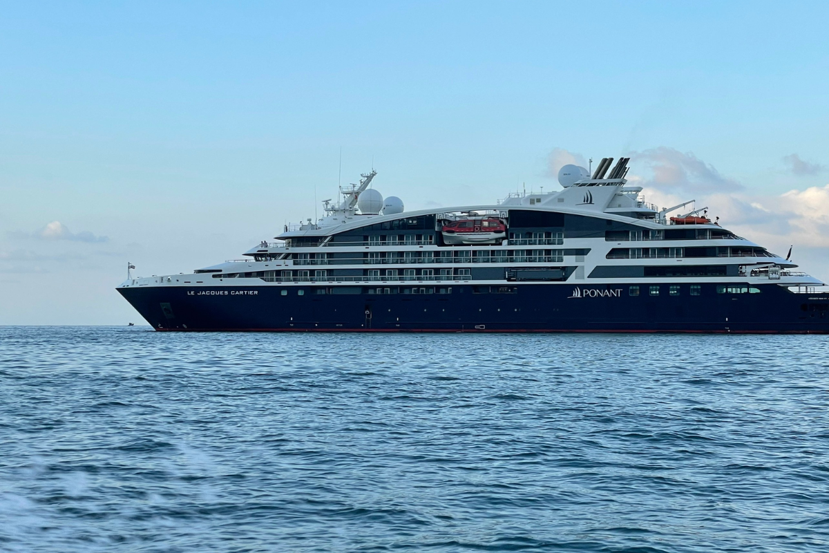 The Le Jacques Cartier cruise ship docked in Phu Quoc island, starting its 7D6N journey in Vietnam.